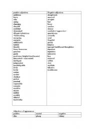 English Worksheet: personality adjectives