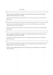 English Worksheet: giving directions