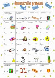 English Worksheet: demonstrative pronouns- this, that, these, those (14.02.11)