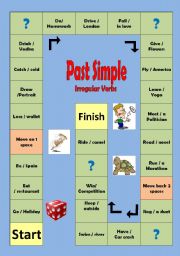 English Worksheet: Irregular verbs/past simple board game