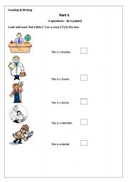 English Worksheet: Professions