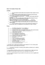 English worksheet: remarks for assessment