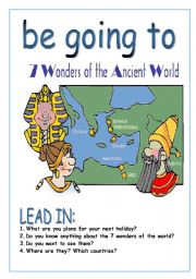 English Worksheet: be going to 7 wonders of the world PART 1
