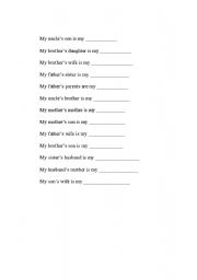 English Worksheet: Family