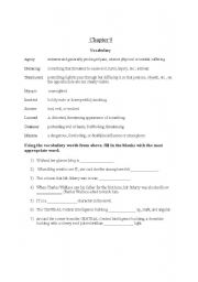 English worksheet: Chapter 9, A Wrinkle in Time