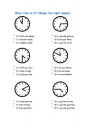 English Worksheet: THE TIME