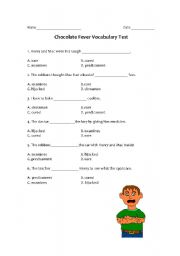 English worksheets: Chocolate Fever Quiz