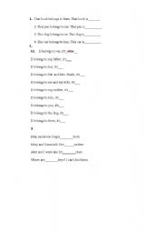 English worksheet: test -possessives