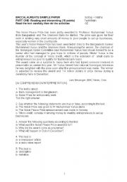 English Worksheet: english third year exam