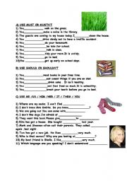 English Worksheet: must-musnt/should-shouldnt / object pronouns