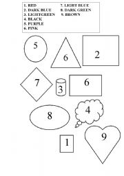English worksheet: Geometry and number train