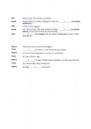 English Worksheet: Converstion Completion