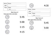 English worksheet: time