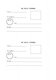 English worksheet: Daily Journal (Feelings and Weather)