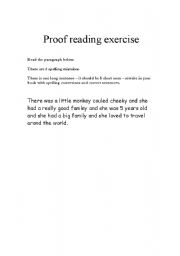 English worksheet: Proof reading exericse