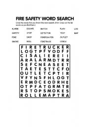 English worksheet: fir safety worksheet