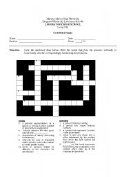 English Worksheet: Crossword puzzle on Editorial cartooning