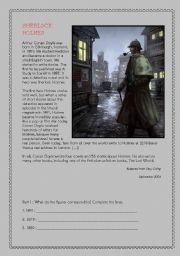 English Worksheet: Sherlock Holmes - Reading Comprehension A2