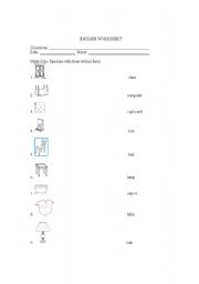 English worksheet: furniture vocabulary