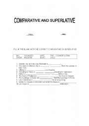 English worksheet: Comparatives and superlatives