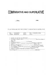 English Worksheet: Comparatives and superlatives