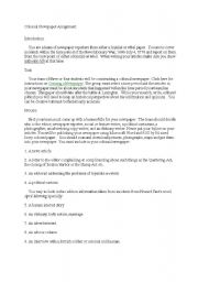 English Worksheet: Colonial Newspaper Project