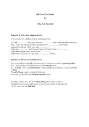 English Worksheet: Fell Down The Stairs music worksheet