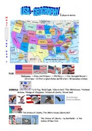 English Worksheet: USA : physical geography