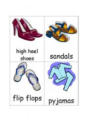 Clothes Flash Cards Set 2 (8 cards)