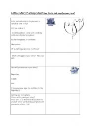 English worksheet: Gothic Story Pupil Planning Sheet