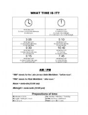 English worksheet: Hours