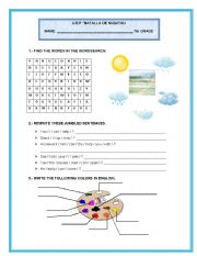 English Worksheet: Weather.colors, Can and May