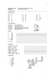 English Worksheet: numbers  and adjectives