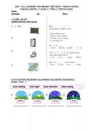 English worksheet: grade for 4