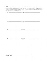 English Worksheet: Possessive Pronoun pair activity 