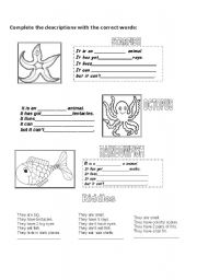 Rainbow fish script and worksheets