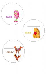 English Worksheet: Name medals for pre-schoolers 1
