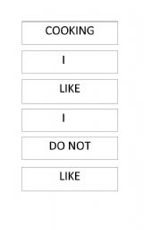 English Worksheet: like and dislike