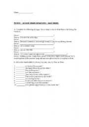 English Worksheet: presnt simple,progressive and past simple practice