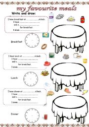 My favourite meals - ESL worksheet by aurororita
