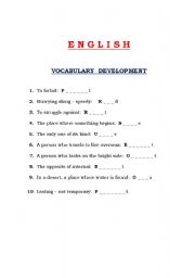 English worksheet: English Vocabulary