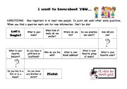 English Worksheet: I want to know about you