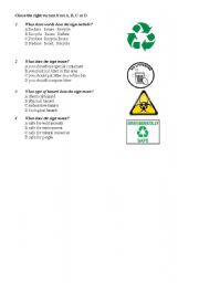 English Worksheet: environmental sign