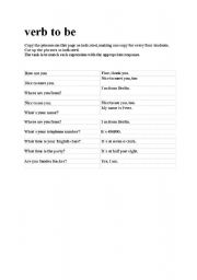 English Worksheet: To be