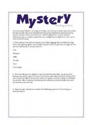 Reading activity, Mistery and detectives