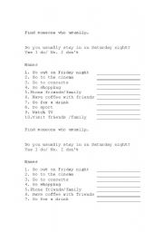 English worksheet: Find someone who adverbs of frequency