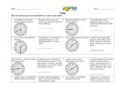 English Worksheet: adding the time 