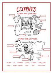 Summer Clothes ESL Vocabulary Write The Words Worksheet For Kids