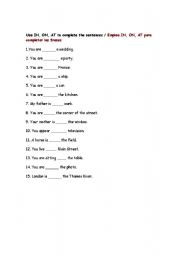 English worksheet: prepositions