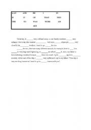 English worksheet: PRACTISE FOR FIRST 12 COMMON WORDS in English.doc